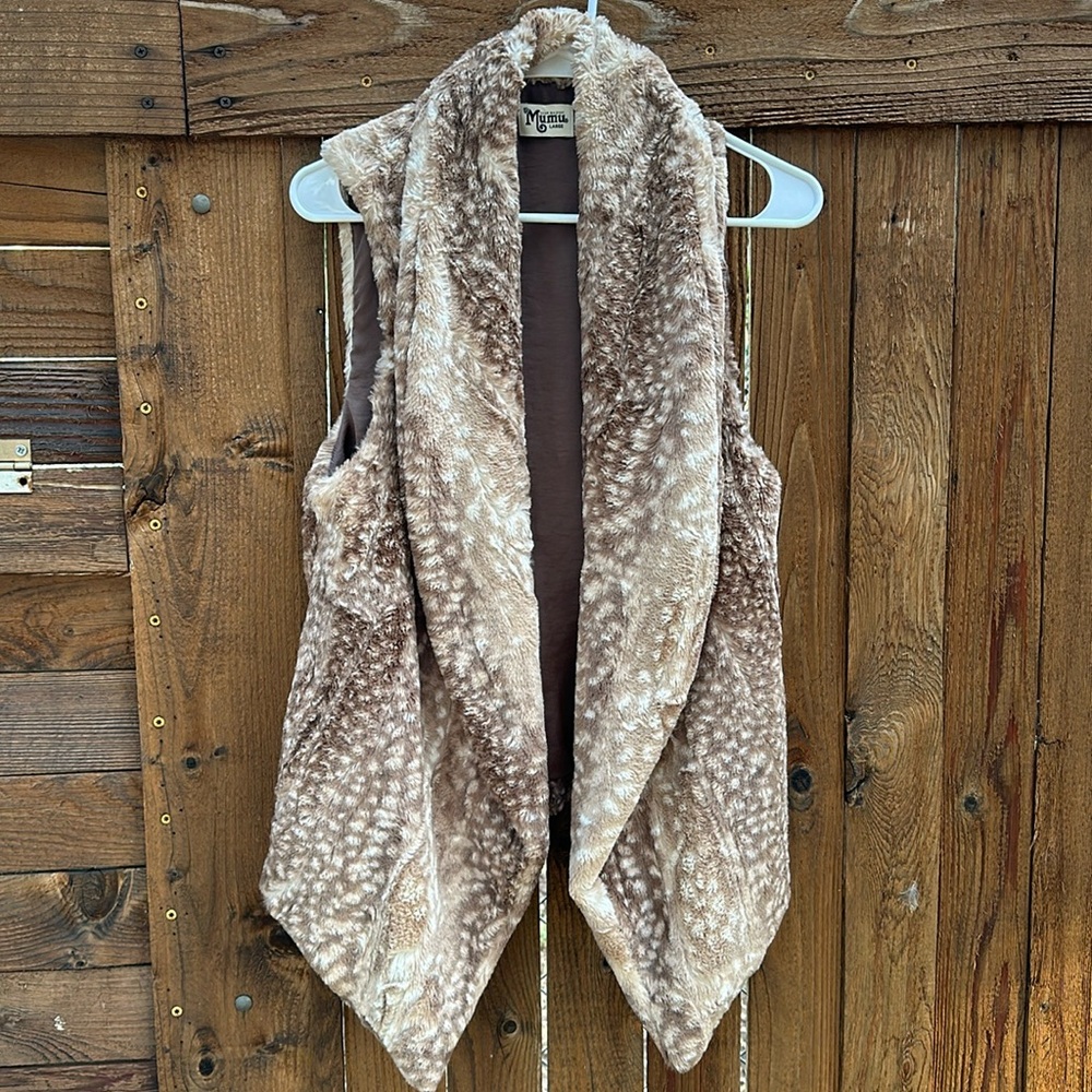 Show Me Your Mumu Faux Fur Vest Size Large